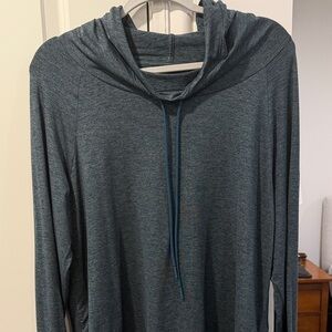 Dark Green Athleta Hooded Long Sleeve Top